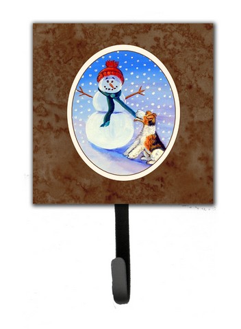 Snowman with Fox Terrier Leash or Key Holder