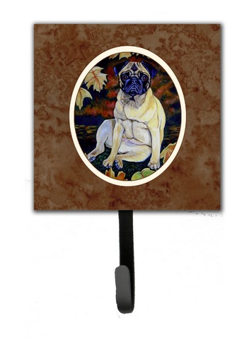Fawn Pug in Fall Leaves Leash or Key Holder