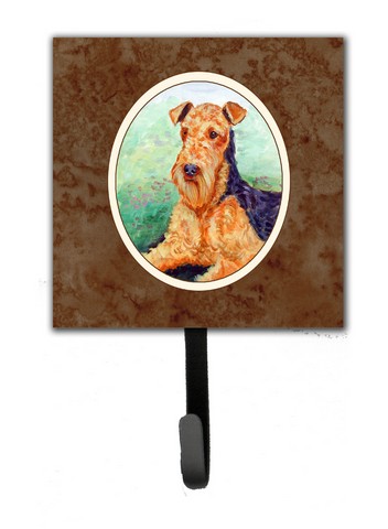 Airedale Terrier Leash or Key Holder, 6 x 1.25 x 4.25 in.