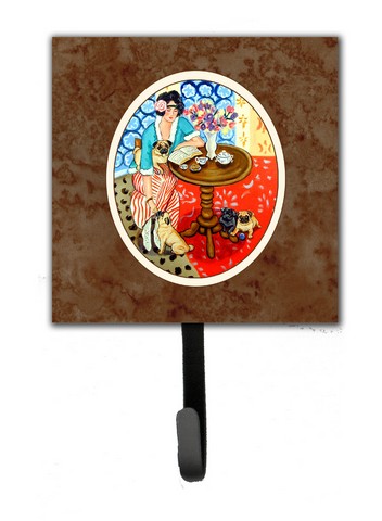 Lady with Her Pug Leash or Key Holder, 6 x 1.25 x 4.25 in.