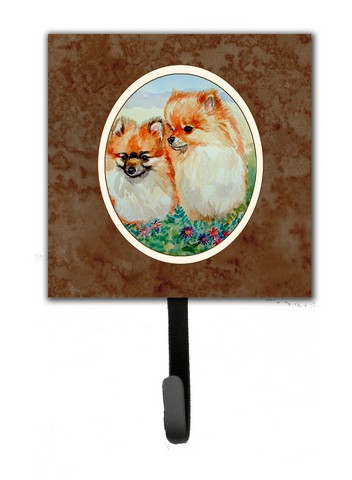Pomeranian Leash or Key Holder, 6 x 1.25 x 4.25 in.