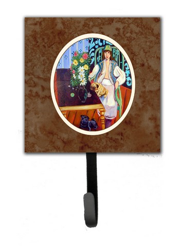 Lady with Her Pug Leash or Key Holder, 6 x 1.25 x 4.25 in.