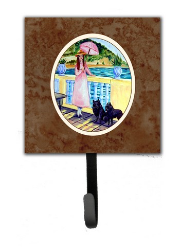 Lady with Her Schipperke Leash or Key Holder, 6 x 1.25 x 4.25 in.