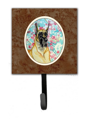 Fawn Great Dane Leash or Key Holder, 6 x 1.25 x 4.25 in.