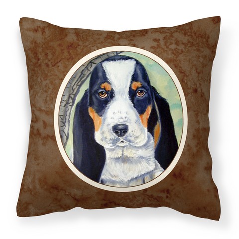 Picture of Carolines Treasures 7002PW1414 Basset Hound on the Branch Fabric Decorative Pillow