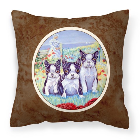 Boston Terrier Trio Fabric Decorative Pillow