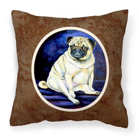 Fawn Pug Penny for Your Thoughts Fabric Decorative Pillow