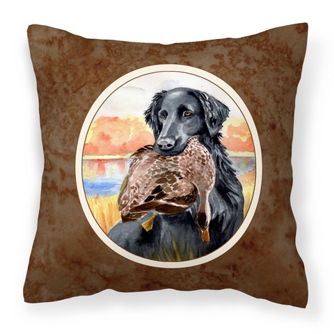 Flat Coated Retriever Fabric Decorative Pillow 14 x 3 x 14 in.