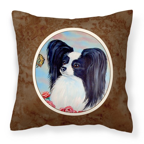 7040PW1414 Papillon Black & White Fabric Decorative Pillow