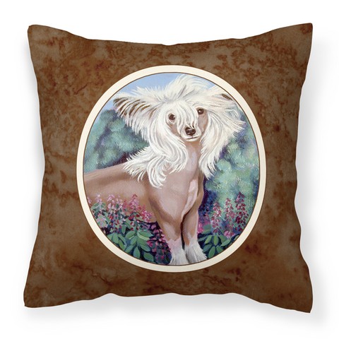 Picture of Carolines Treasures 7052PW1414 Chinese Crested Fabric Decorative Pillow, 14 x 3 x 14 in.