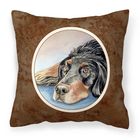 Gordon Setter Waiting on Mom Fabric Decorative Pillow