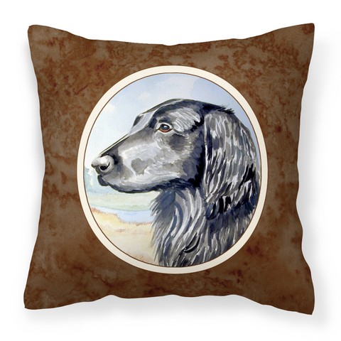 Flat Coated Retriever Fabric Decorative Pillow 14 x 3 x 14 in.