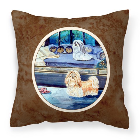 Shih Tzu Double Trouble Fabric Decorative Pillow