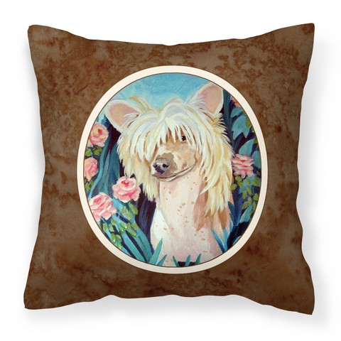 Picture of Carolines Treasures 7087PW1414 Chinese Crested Fabric Decorative Pillow, 14 x 3 x 14 in.
