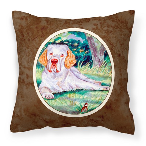 Clumber Spaniel Fabric Decorative Pillow