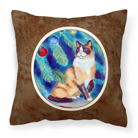 Christmas Tree Cat Fabric Decorative Pillow