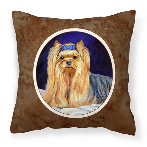 Picture of Carolines Treasures 7157PW1414 Yorkie Fabric Decorative Pillow, 14 x 3 x 14 in.
