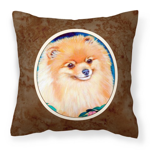 Pomeranian Fabric Decorative Pillow - 14 x 3 x 14 in.