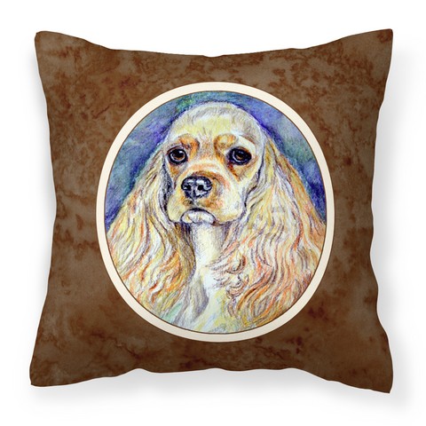 7178PW1414 Buff Cocker Spaniel Fabric Decorative Pillow