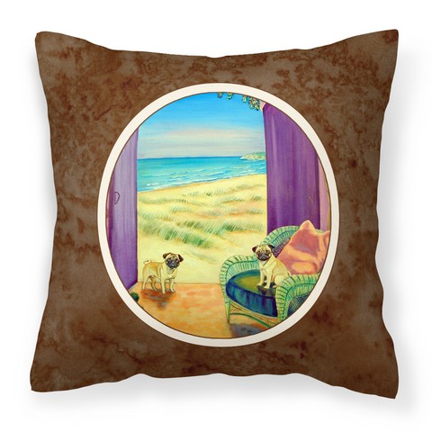 7183PW1414 Pug Fabric Decorative Pillow