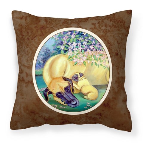 Great Dane & Puppy Fabric Decorative Pillow