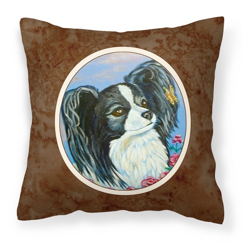 7247PW1414 Black & White Papillon Fabric Decorative Pillow
