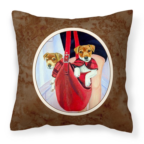 Jack Russell Terrier Fabric Decorative Pillow - 14 x 3 x 14 in.
