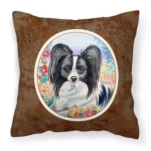 Picture of Carolines Treasures 7273PW1414 Papillon Fabric Decorative Pillow, 14 x 3 x 14 in.