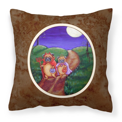 Trick or Treat Halloween Pug Fabric Decorative Pillow