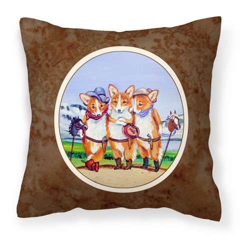 Cowboy Corgi Fabric Decorative Pillow