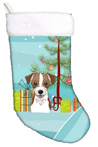 Picture of Carolines Treasures BB1574CS Christmas Tree & Jack Russell Terrier Christmas Stocking, 18 x 0.25 x 11 in.