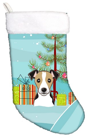 Picture of Carolines Treasures BB1633CS Christmas Tree & Jack Russell Terrier Christmas Stocking, 18 x 0.25 x 11 in.