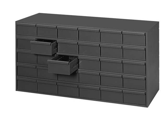 17 in. 30 Drawer Storage Cabinet, Gray
