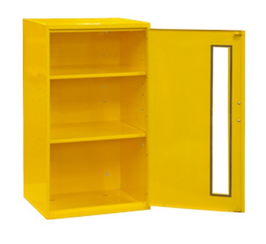 Picture of Durham 057-50 Steel Spill Control & Respirator Cabinet, Yellow - 19.88 x 14.25 x 32.75 in.