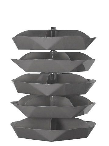 44 in. Storage Rotabin Storage 5 Shelf No.95, Gray