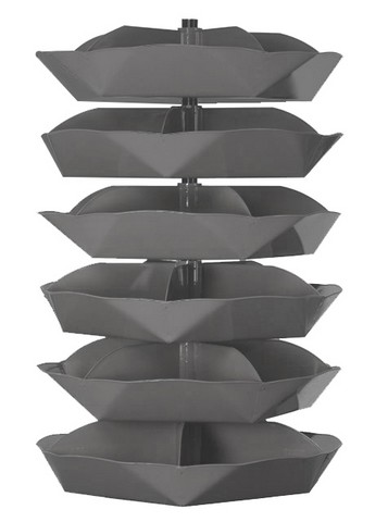 44 in. Storage Rotabin Storage 6 Shelf No.95, Gray