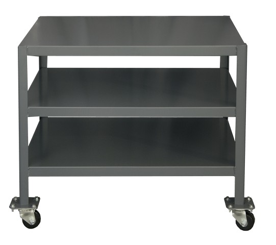 No. 95 Mobile Medium Duty Machine Tables with 3 Shelves, Gray - 24 x 36 x 30 in.