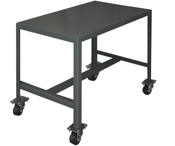 No. 95 Mobile Medium Duty Machine Tables with 1 Top Shelf - Gray - 24 x 48 x 24 in.