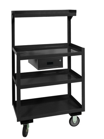 14 Gauge Steel Special Purpose Mobile Workstation with Drawer & 4 Shelves - Gray - 55.75 x 30 x 24 in.