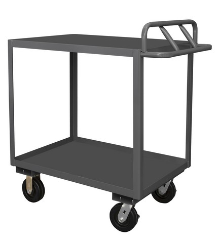 RSCE-1830-2-3.6K-TLD-95 Heavy Rolling Stock Cart with Ergonomic Handle Top Shelf has Lips Down