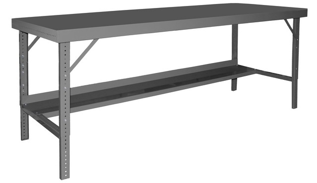 WBF-3060-95 60 x 30 in. 14 Gauge Steel Ergonomic Folding Leg Style Work Bench with Steel Top