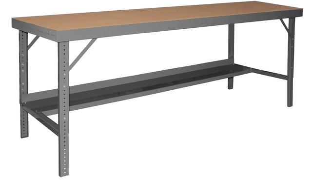 WBF-TH-3660-95 60 x 36 in. 14 Gauge Ergonomic Folding Leg Work Bench with Tempered Hard Board Over Steel Top