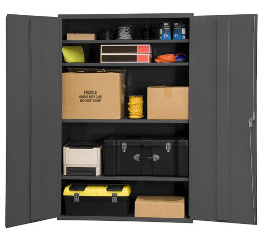 Picture of Durham 2504-4S-95 16 Gauge Welded Steel Industrial Duty Strength Storage Cabinet with 4 Adjustable Shelves - 48 x 24 x 84 in.