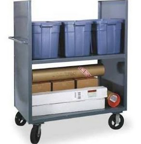 14 Gauge 2 Sided Package Truck with 1 Shelf - Gray - 48 in.