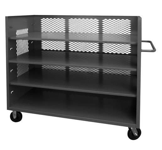 Picture of Durham 3ST-EX3660-3AS-95 3 Sided Mesh Stock Truck with 3 Shelves - 60 x 36 x 57 in.