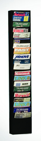Steel 20 Contour Pockets Vertical Literature Rack, Black