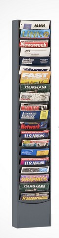 Steel 20 Contour Pocket Vertical Literature Rack - Gray