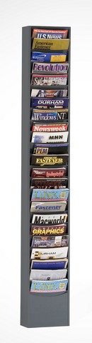 Steel 23 Contour Pocket Vertical Literature Rack, Gray