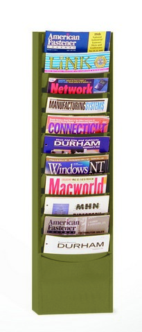 Steel 11 Contour Pocket Vertical Literature Rack - Tan
