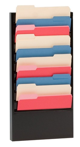 Steel 10 Contour Large Pocket Vertical Literature Rack, Gray